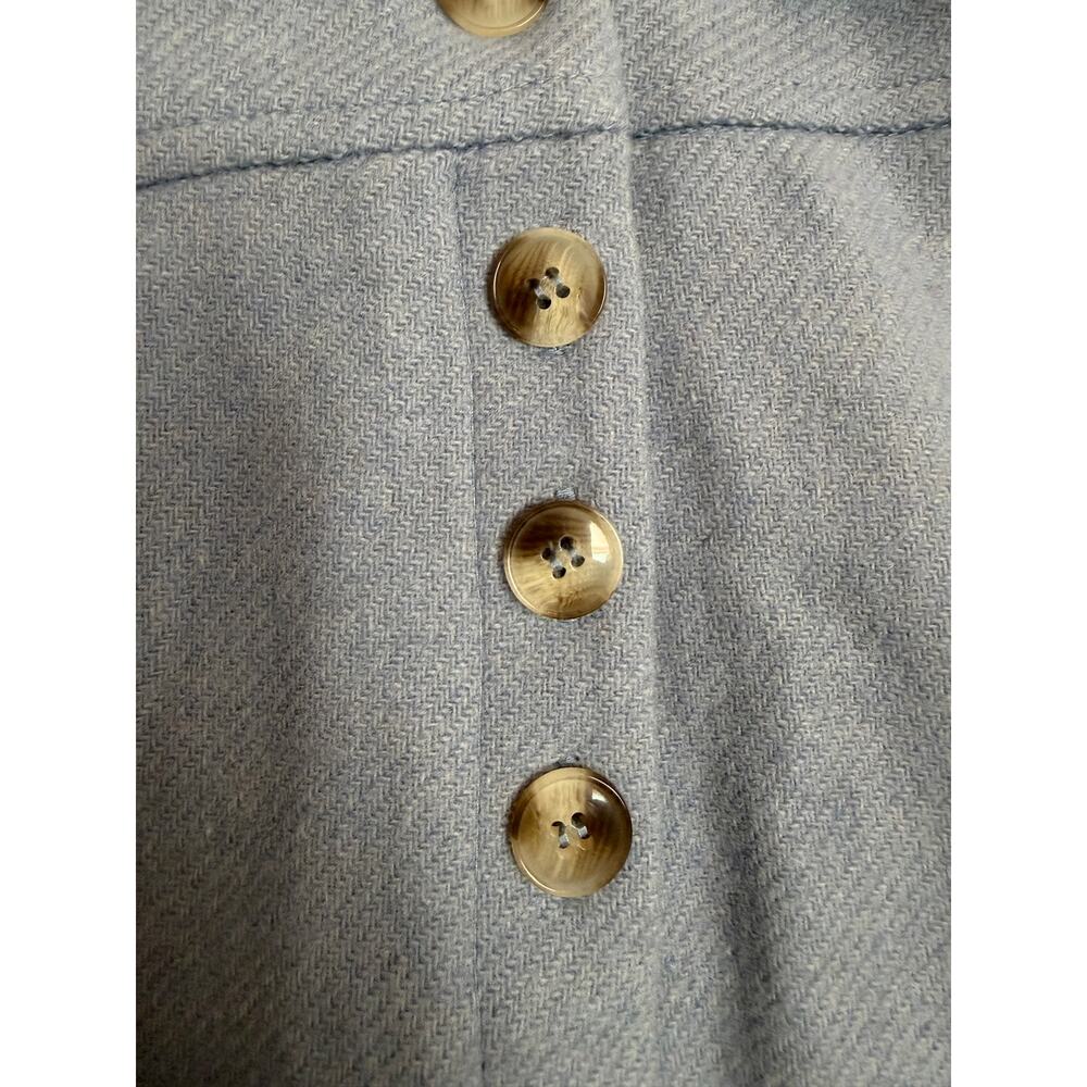 Pendleton Wool Skirt Sz 14 Blue Button Front Quiet Luxury Natural Fiber Vintage - Picture 6 of 15